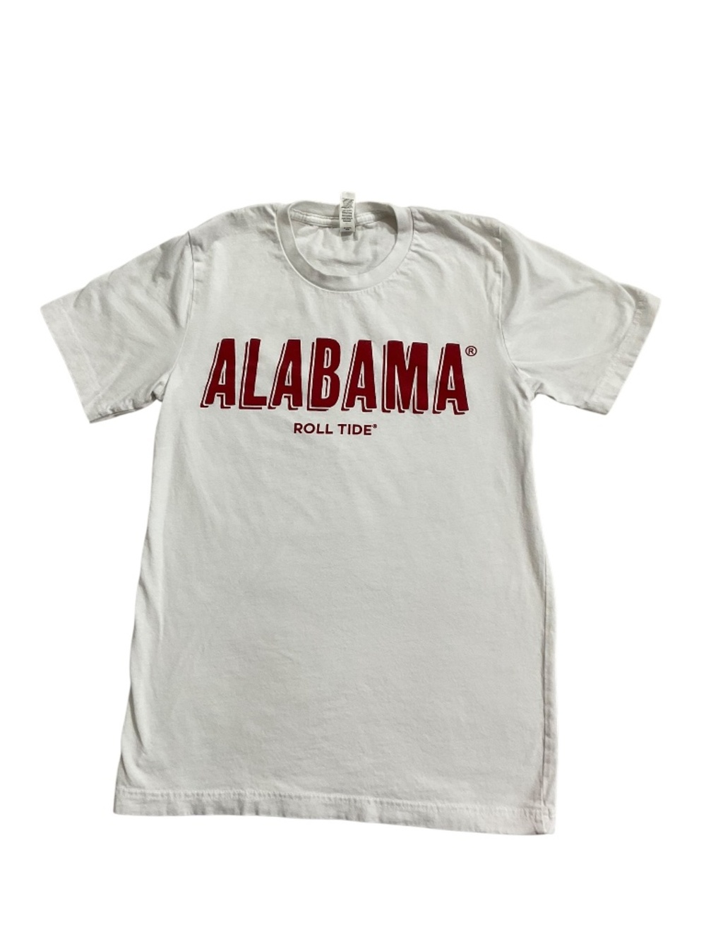 Alabama Roll Tide T Shirt White Red Graphic Tee Women Small NCAA College sports